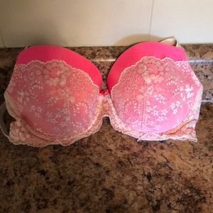 Pink and cream lacy Victoria’s Secret bra